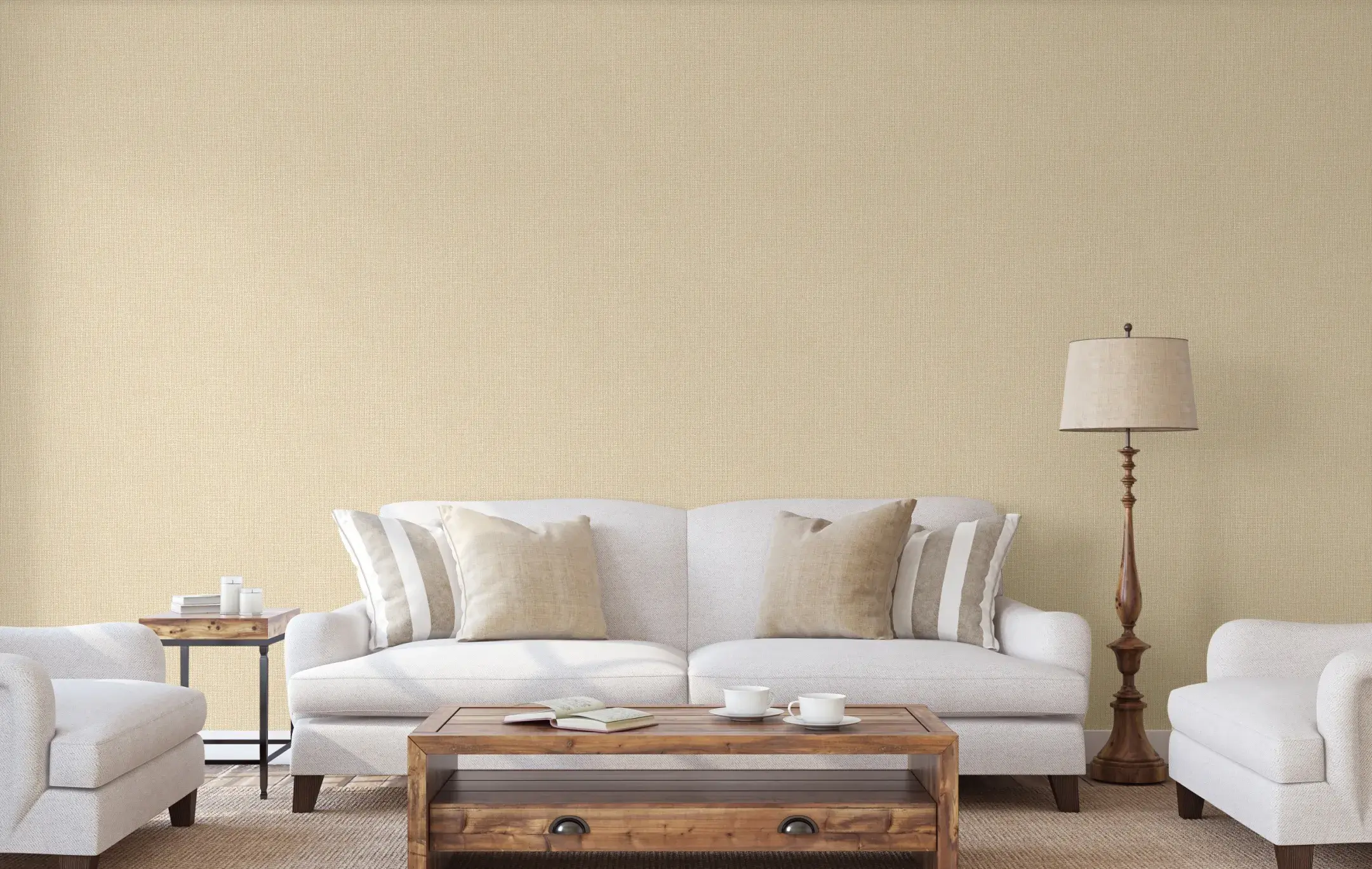 Beige Embossed Wallpaper – Warmth Dimension (7801-5)